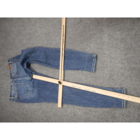 Judy Blue Skinny Fit Jeans Size 11/30 Lined Buffalo Plaid Blue Distressed Denim - Picture 11 of 12